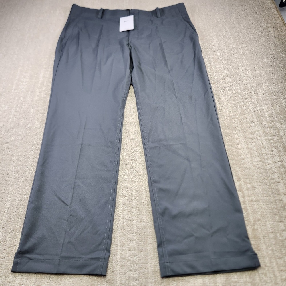 Nike Golf Pants Men 36x30 Flex Standard Fit Gray Elastic Waist Chino NEW